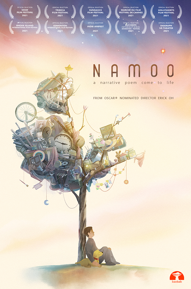 Namoo Film Poster with a Man sitting against a tree